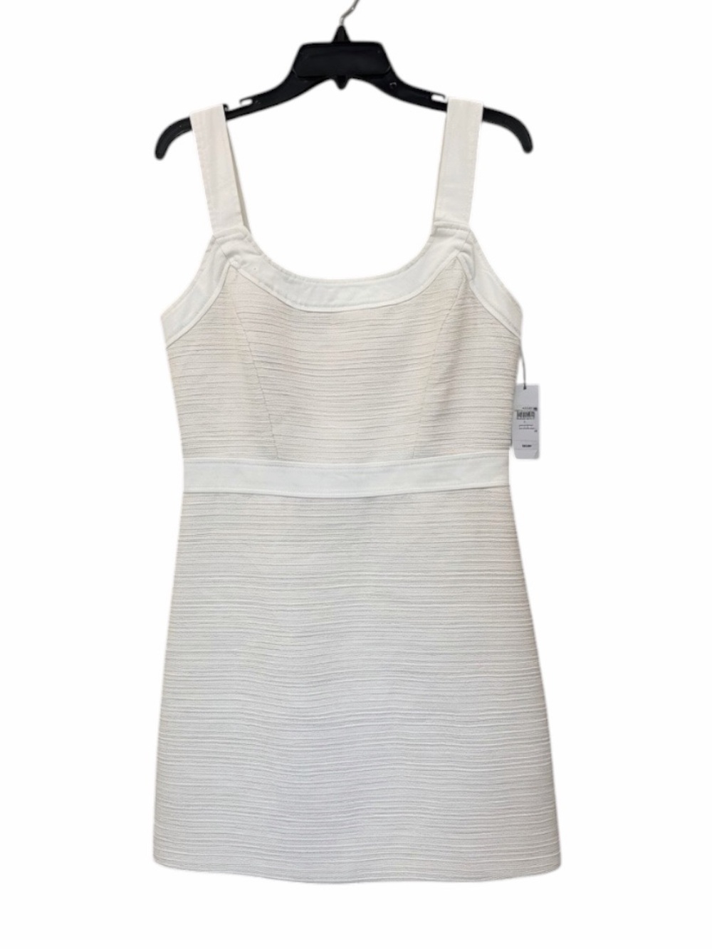 Guess St Elsie Boucle Tweed Dress Metallic Denim Trim Sleeveless Cream L NWT